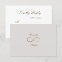 Símbolo do infinito Dourado Branco Cinza RSVP casa
