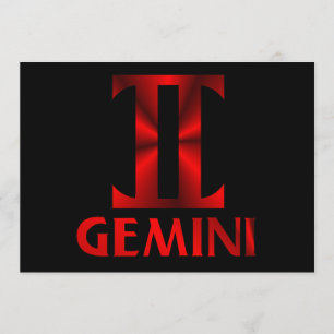 Convites Símbolo Horoscópio Vermelho Gemini