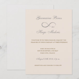 Convites Símbolo infinito do casamento elegante de cinza do