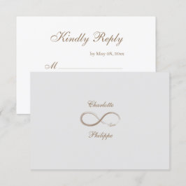 Convites Símbolo Infinito Dourado Branco Cinza Casamento RS