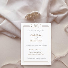 Convites Símbolo Infinito Monograma Cinza Branca Casamento 