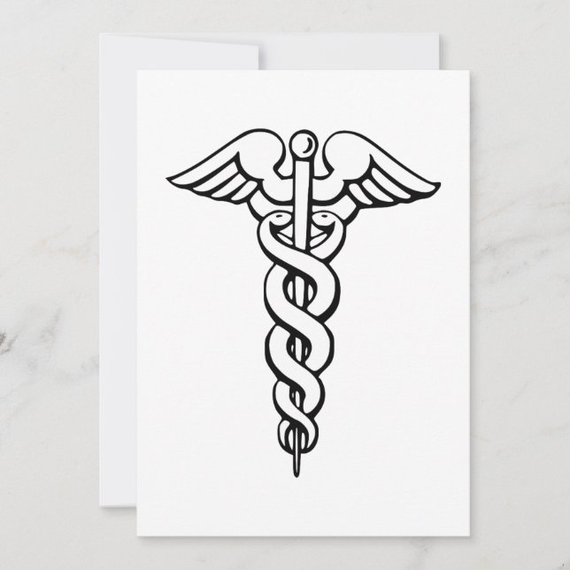 Convites Símbolo médico de Caduceus (Frente)