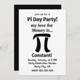 Convites Símbolo Pi Engraçado Meu Amor Por Dinheiro É Símbo