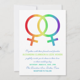 Convites Símbolo Rainbow Venus | Casamento lésbico