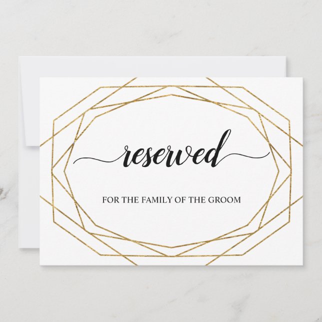 Convites Símbolo Reservado de Caligrafia Geométrica da Lite (Frente)