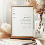 Convites Símbolo Tabletop do Bar Moderno Mitzvah Kippot<br><div class="desc">Mazel tov nesta ocasião especial! Torne a cerimônia do Bar do seu filho Mitzvah especial com este sinal de Kippah. Este sinal fornece informações sobre o que é o Kippot e instruções sobre o que fazer.</div>