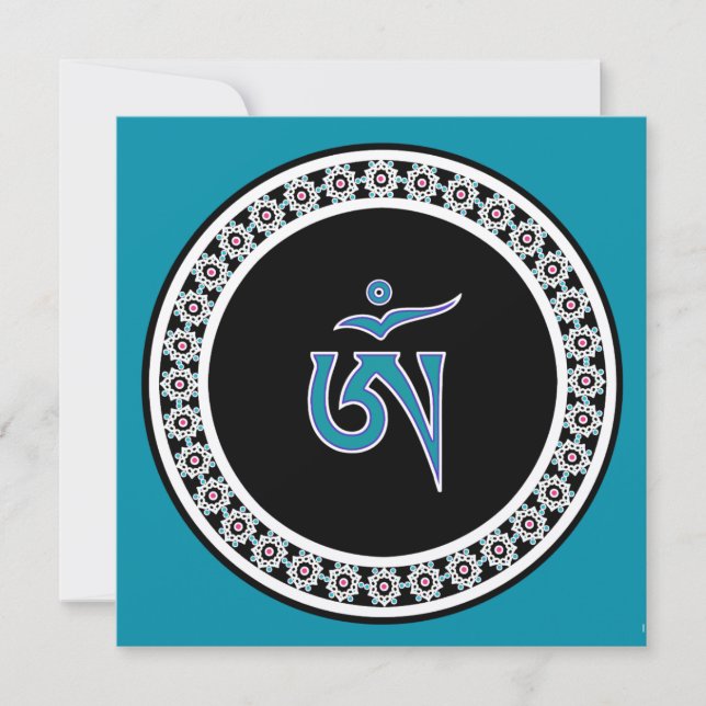 Convites Símbolo tibetano Om em Jewel Ring (Frente)