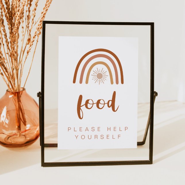 Convites Símbolo TINLEY Boho Terracotta Comida arco-íris Me (Criador carregado)