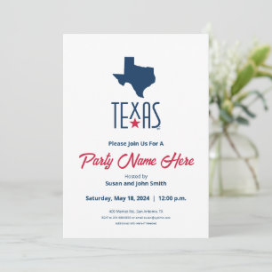 Convites Símbolos do Texas, Texas, azul marinho