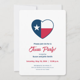 Convites Símbolos do Texas, Texas Flag, Heart