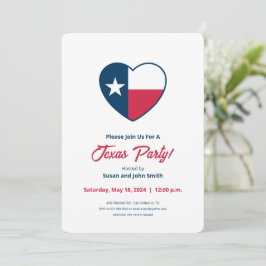 Convites Símbolos do Texas, Texas Flag, Heart