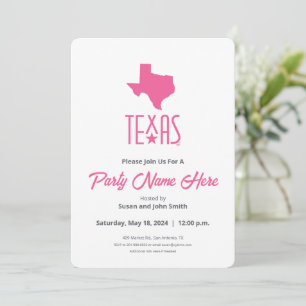 Convites Símbolos do Texas, Texas, rosa