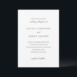 Convites Simon Simple Elegant Wedding<br><div class="desc">Convite de casamento elegante com um simples design com seus detalhes em fontes de serif e script.</div>