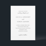 Convites Simon Simple Elegant Wedding<br><div class="desc">Convite de casamento elegante com um simples design com seus detalhes em fontes de serif e script.</div>