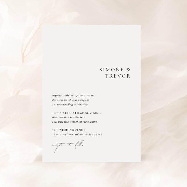 Convites Simone Minimal Modern Wedding (Criador carregado)