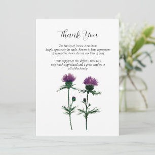 Convites Simpatia Cardo Floral Funeral Obrigado