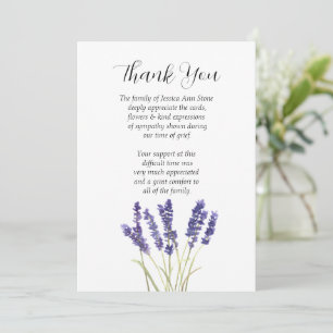 Convites Simpatia Lavanda Floral Funeral Obrigado 