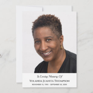 Convites Simpatia Personalizada de Foto do Funeral Memorial