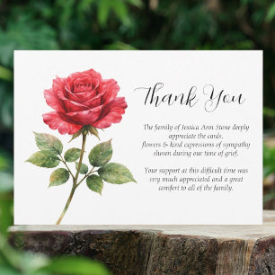Convites Simpatia Rosa Vermelha Floral Funeral Obrigado