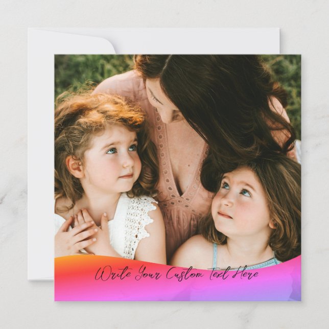 Convites Simple 1 Photo Full Coverage - Script Text Overlay (Frente)