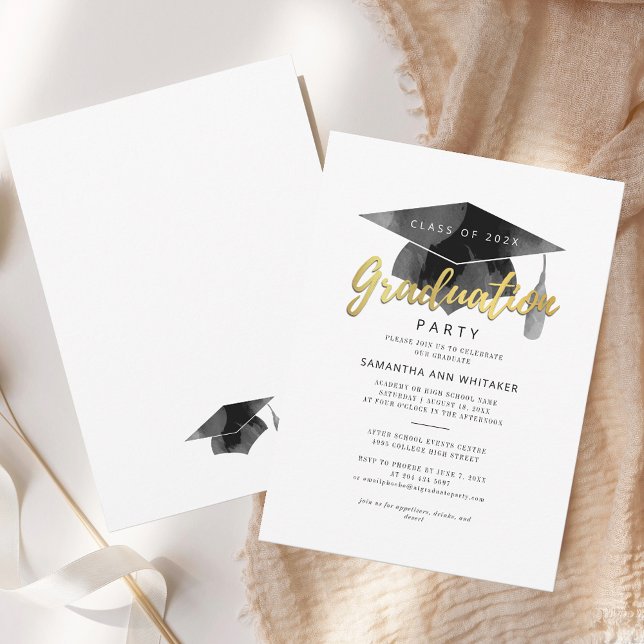 Convites Simple 2025 Graduation Minimalist Formando Party (Simple Typography Modern Graduation 2025 Party Invitation)