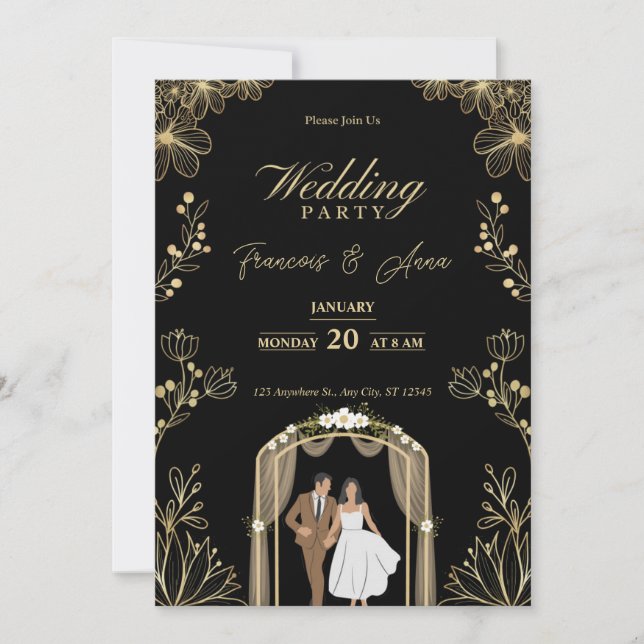 Convites Simple and Affordable Rustic Wedding Invitations (Frente)