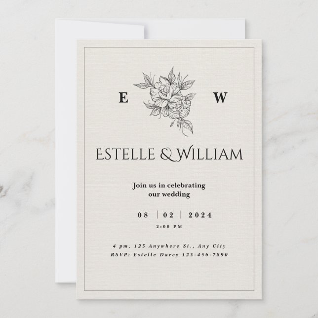 Convites Simple and Affordable Rustic Wedding Invitations (Frente)