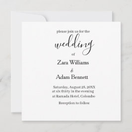 Convites Simple black and white wedding invitation