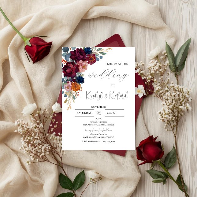 Convites Simple Boho Elegant Wedding Invitation (Criador carregado)