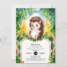 Simple Boho Hedgehog Birthday