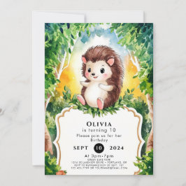 Convites Simple Boho Hedgehog Birthday