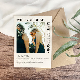 Convites Simple Bridesmaid Proposal Photo Card
