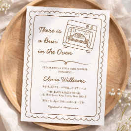 Convites Simple Bun in the Oven Baby Shower Invitation