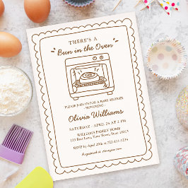 Convites Simple Bun in the Oven Baby Shower Invitation