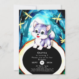 Convites Simple Charm Wolf Birthday