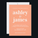 Convites Simple Chic Typografia Cantaloupe Orange Weding<br><div class="desc">O convite de casamento simples e chic apresenta na moda branco, tipografia elegante e moderna em fundo laranja cantaloupe. Basta adicionar os detalhes do seu casamento. Desenvolvido exclusivamente para você pelo Happy Dolphin Studio. Se precisar de ajuda ou produtos correspondentes, entre em contato conosco em happydolphinstudio@outlook.com. Estamos felizes em ajudá-lo...</div>