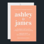 Convites Simple Chic Typografia Cantaloupe Orange Weding<br><div class="desc">O convite de casamento simples e chic apresenta na moda branco, tipografia elegante e moderna em fundo laranja cantaloupe. Basta adicionar os detalhes do seu casamento. Desenvolvido exclusivamente para você pelo Happy Dolphin Studio. Se precisar de ajuda ou produtos correspondentes, entre em contato conosco em happydolphinstudio@outlook.com. Estamos felizes em ajudá-lo...</div>