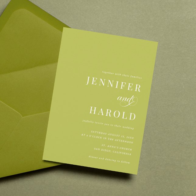 Convites Simple Citrus Green Minimalist All in One Wedding (Criador carregado)