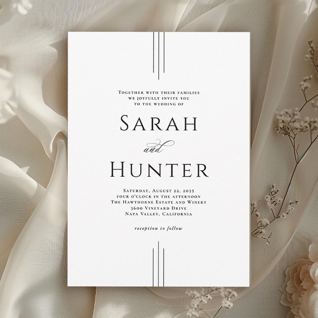 Convites Simple Classic Elegant Typography Wedding (Available in both printed and instant download digital formats.)