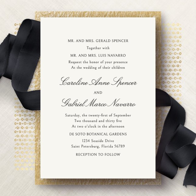 Convites Simple Classic Traditional Wedding Invitation (Criador carregado)
