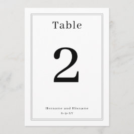 Convites Simple Clean Minimalist Elegant Table Number Card