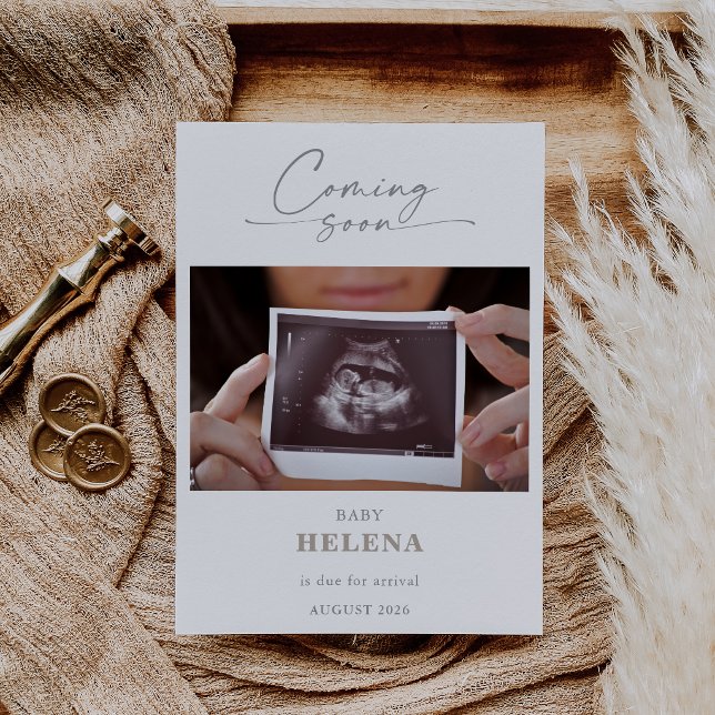 Convites Simple Coming Soon Pregnancy Announcement Card (Criador carregado)