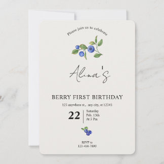 Convites Simple Custom Berry first birthday fruit birthday 