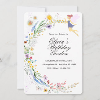 Convites Simple Custom White & Yellow Watercolor Birthday