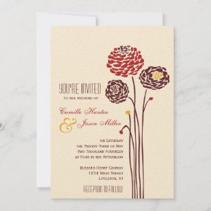 Convites Simple Dahlia - Casamento com Textos Russos do out
