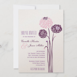 Convites Simple Dahlia - Casamento Elegante de EggPlant