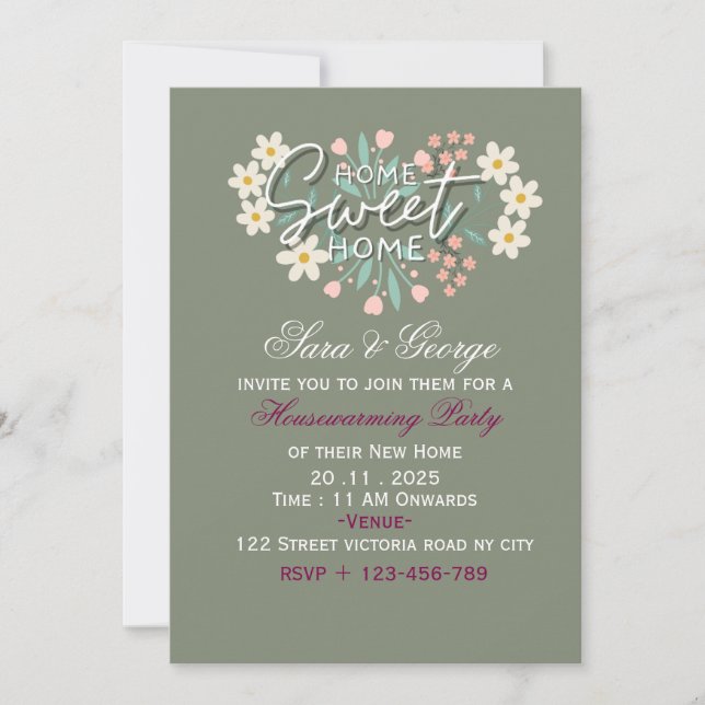 Convites Simple & Elegant Housewarming Invitation (Frente)