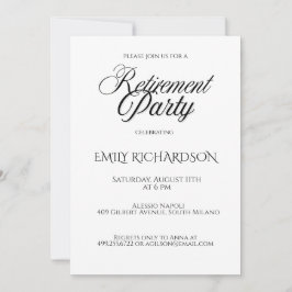 Convites Simple Elegant Retirement Party Invitation
