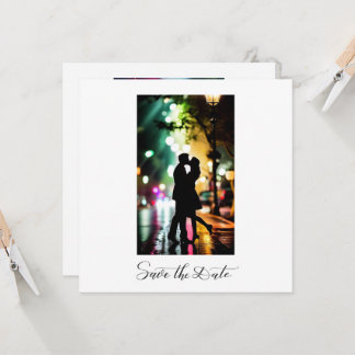 Convites Simple Elegante Texto Romântico Foto Script Preto