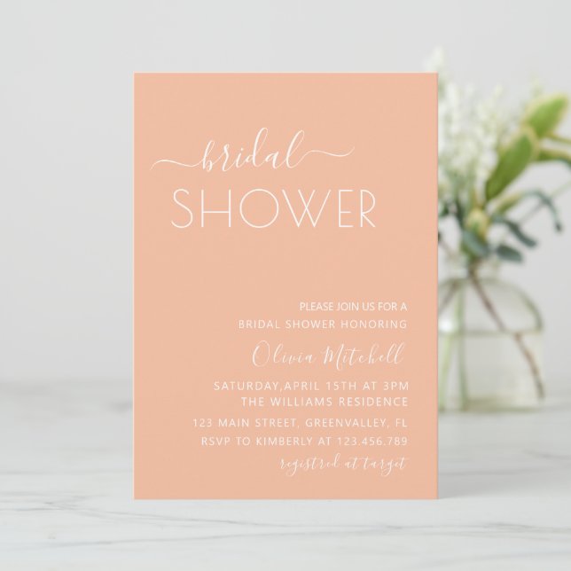 Convites Simple Elgant Classic & Minimal Bridal Shower (Em pé/Frente)
